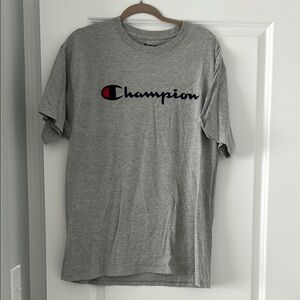 Champion Gray Short Sleeve Tee with Iconic Logo